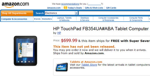 HP TouchPad 4G Amazon