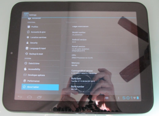    CyanogenMod 9   HP TouchPad